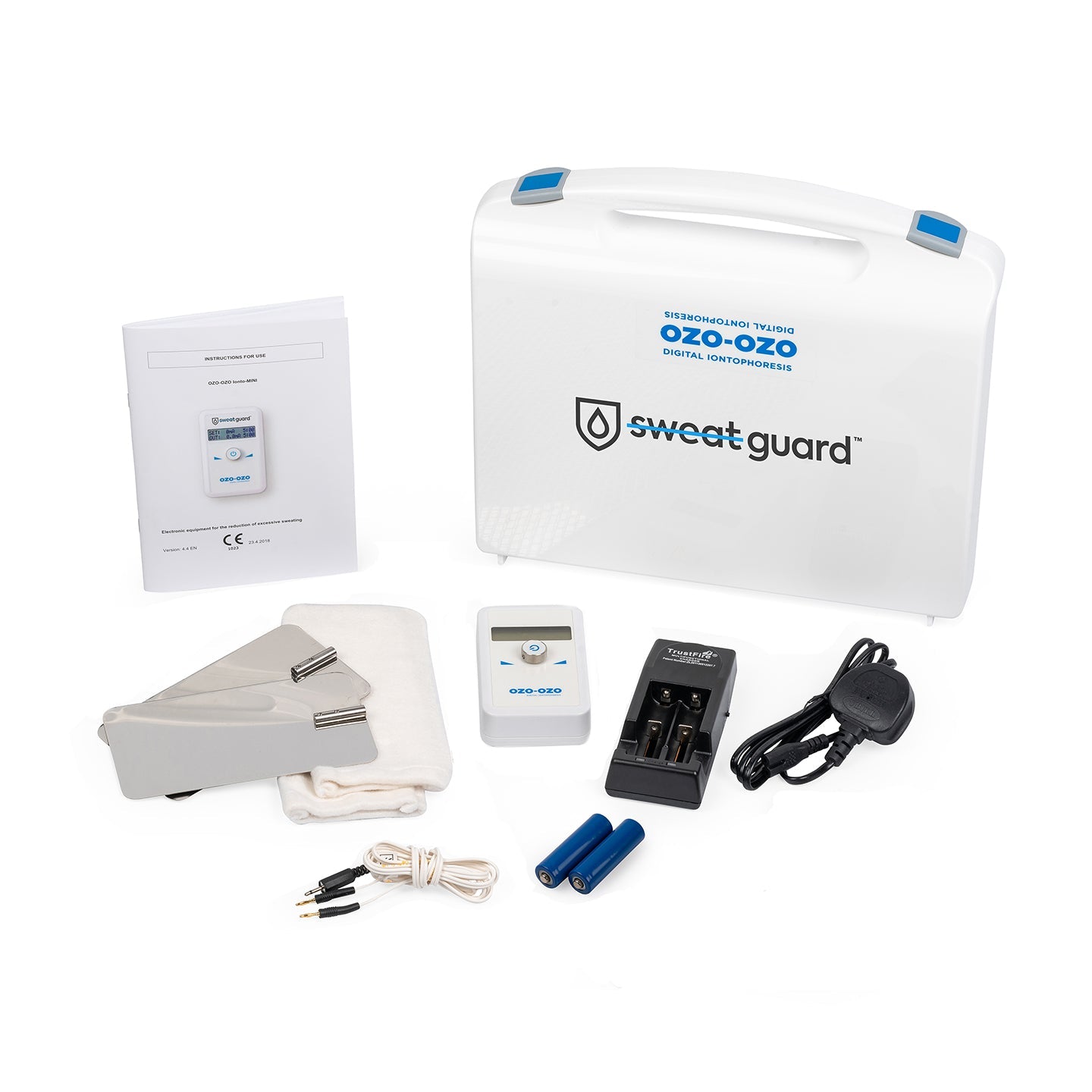 iontophoresis machine and kit  for  armpits  - Kit components. 